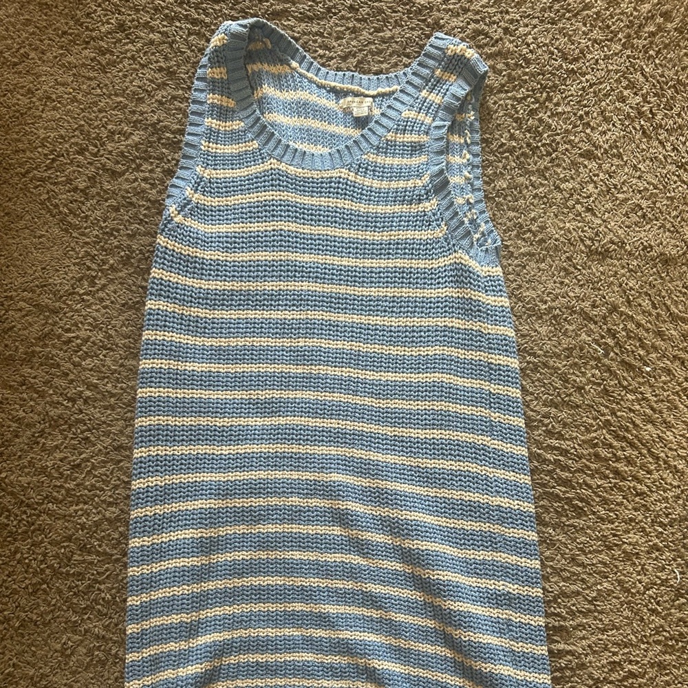 Striped Blue and Cream Knit dress